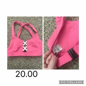 Vibrant Pink Strappy Sports Bra